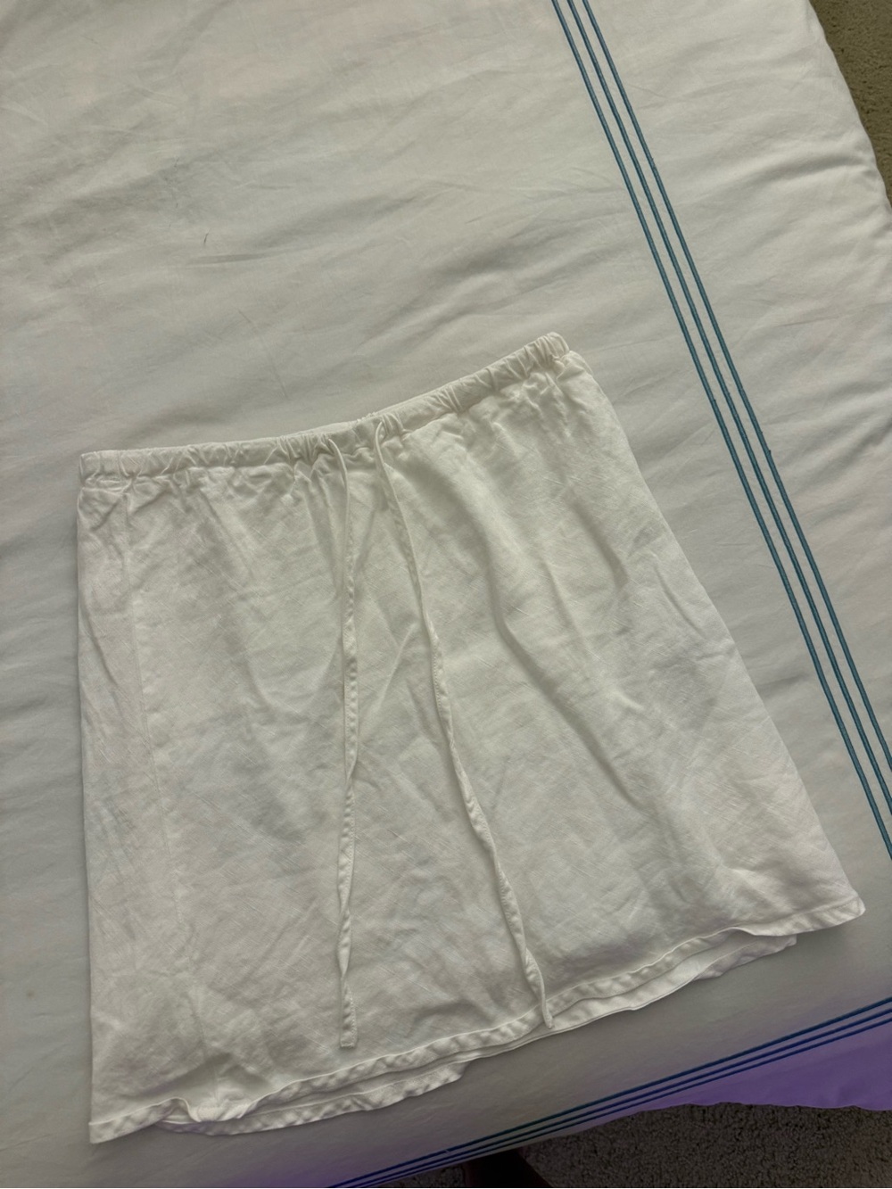 White Drawstring Skirt Slip